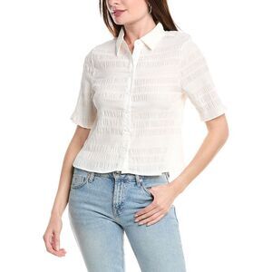 Brook + Lynn Womens Woven Shirt, White